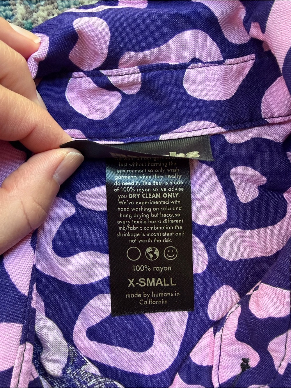 Nooworks Purple Button-Down With Pink Leopard Print View 2